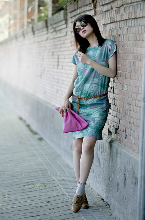 Colorful leaves dress